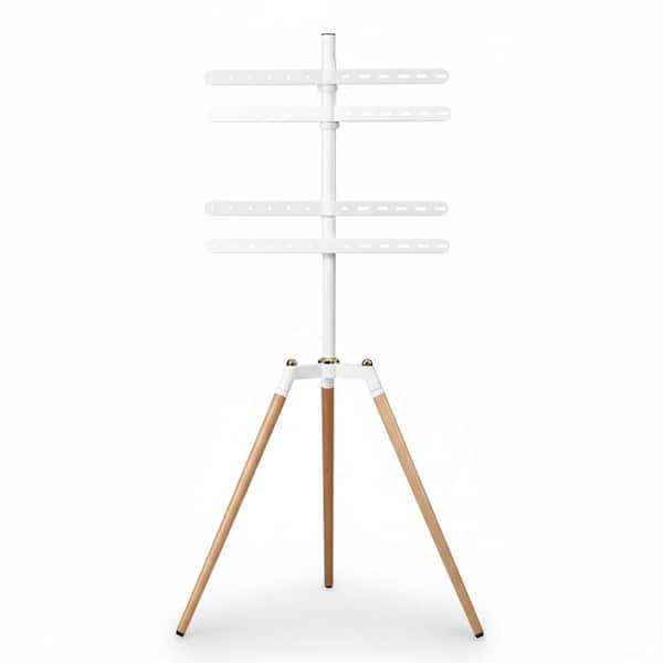 Universal Tripod Easel TV Stand for 32-65 in. LED LCD Flat Curved Screen, Height Adjustable, White, 1 Piece