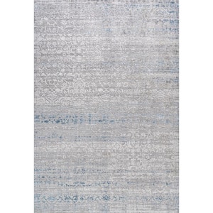 Tidal Modern Strie' Gray/Blue 5 ft. x 8 ft. Area Rug