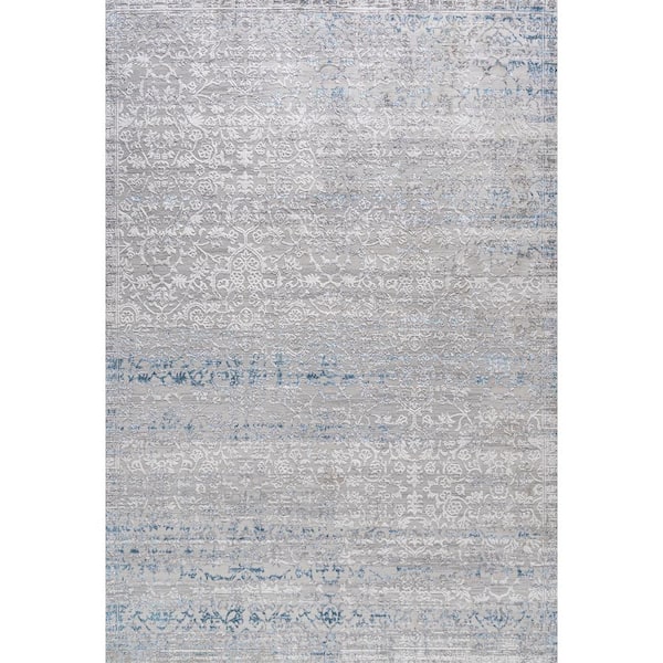 Tidal Modern Strie' Gray/Blue 8 ft. x 10 ft. Area Rug