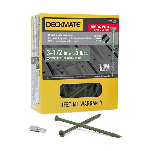 #10 x 3-1/2 in. Star Drive Flat Head Deck Screw 5 lbs.-Box (280-Piece)