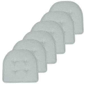 PistachioHoundstooth Stitch Memory Foam U-Shaped 16 in. x 16 in. Non-Slip Indoor/Outdoor Chair Seat Cushion (12-Pack)