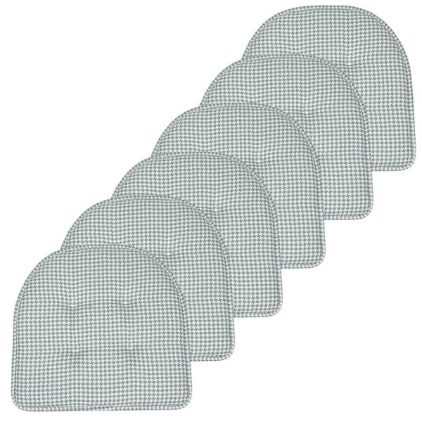 Sweet Home Collection PistachioHoundstooth Stitch Memory Foam U-Shaped 16 in. x 16 in. Non-Slip Indoor/Outdoor Chair Seat Cushion (12-Pack)