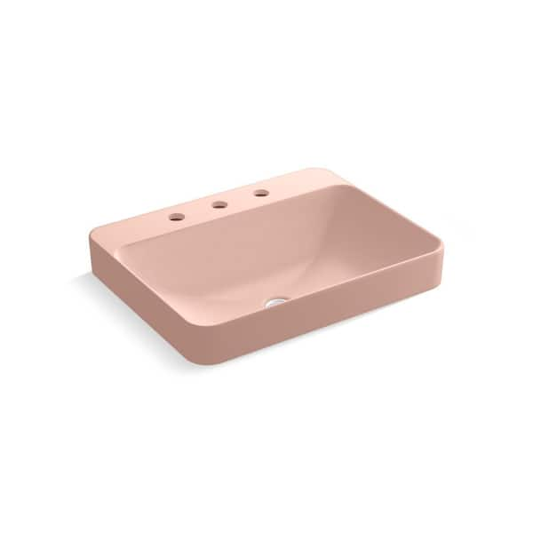 Vox 23 in. Rectangular Drop-In Vessel Bathroom Sink in 150th Peachblow