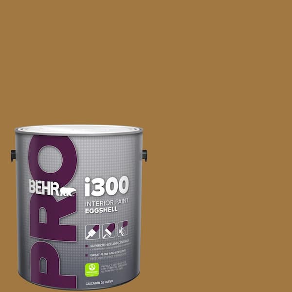 BEHR PRO 1 gal. #310F-6 Goldenrod Tea Eggshell Interior Paint