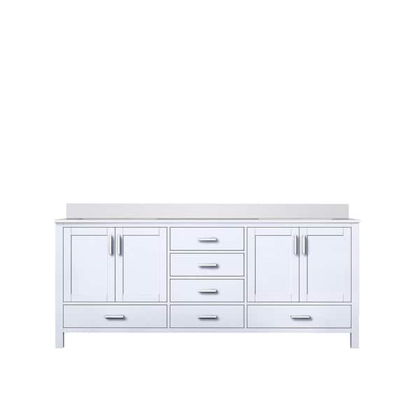 Jacques 80 in. W x 22 in. D x 34 in. H Freestanding Bath Vanity in White with White Quartz Top