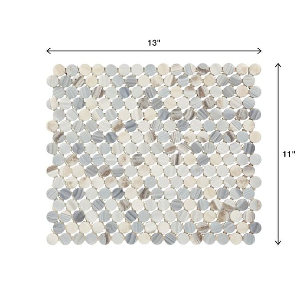 Maron❕ Daltile Lamora Marble Coastal Blue 11 in. x 13 in. Glazed