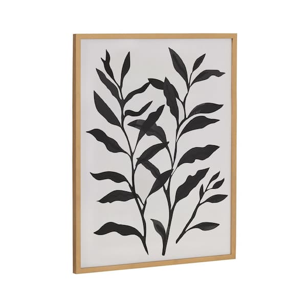 Kate and Laurel Gallery Modern Botanical Matisse Inspired Silhouette by the Creative Bunch Studio Gold Framed Art Print 16 in. x 20 in.