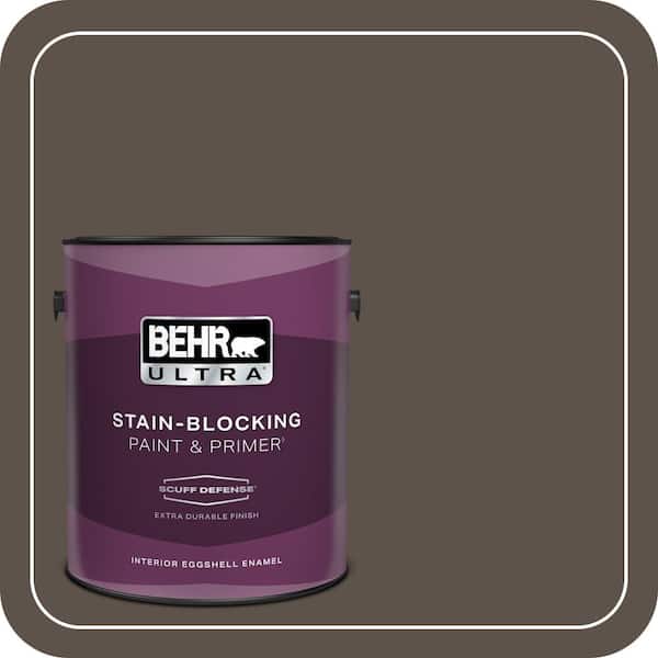 BEHR ULTRA 1 gal. #ECC-12-3 Shadow Wood Extra Durable Eggshell Enamel Interior Paint & Primer