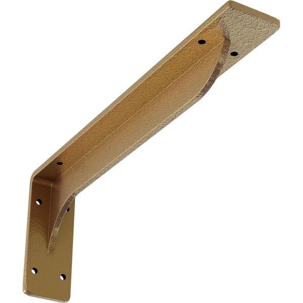 Ekena Millwork 2 in. x 5 1/4 in. x 14 in. Hammered Gold Embrey Steel Bracket