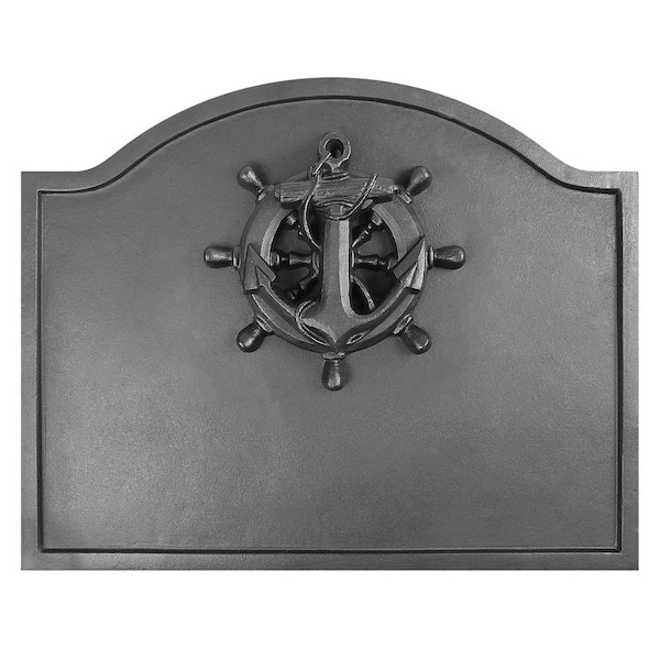 ACHLA DESIGNS 19.5 in. L Black Small Cast Iron Nautical Fireback