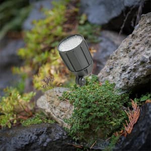 30W Line Voltage Bronze Integrated Outdoor LED Bullet Flood Light and Adjustable Mounting Bracket for Landscape Lighting