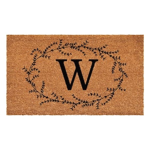 Rustic Leaf Vine Monogrammed Doormat, 36" x 72" (Letter W)