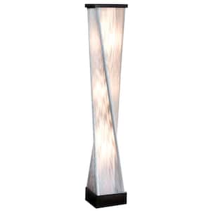 Torque 54 in. Dark Brown 3-Light Dimmable Standard Floor Lamp for Living Room with Linen Hexagon Shade