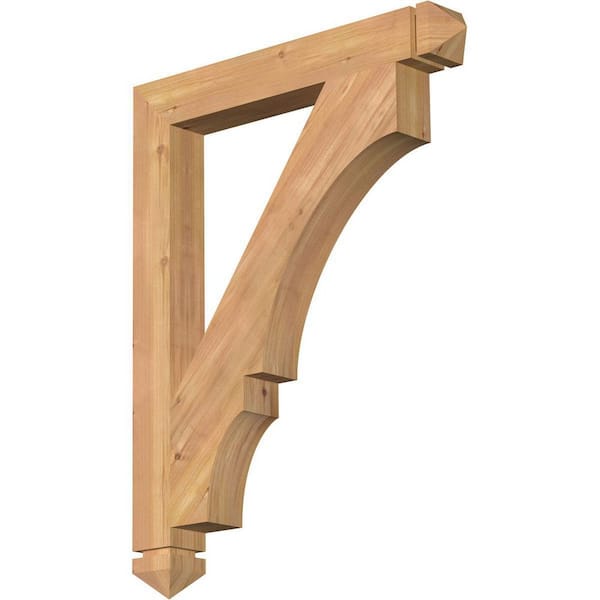 Ekena Millwork 3.5 in. x 36 in. x 28 in. Western Red Cedar Balboa Arts and Crafts Smooth Bracket