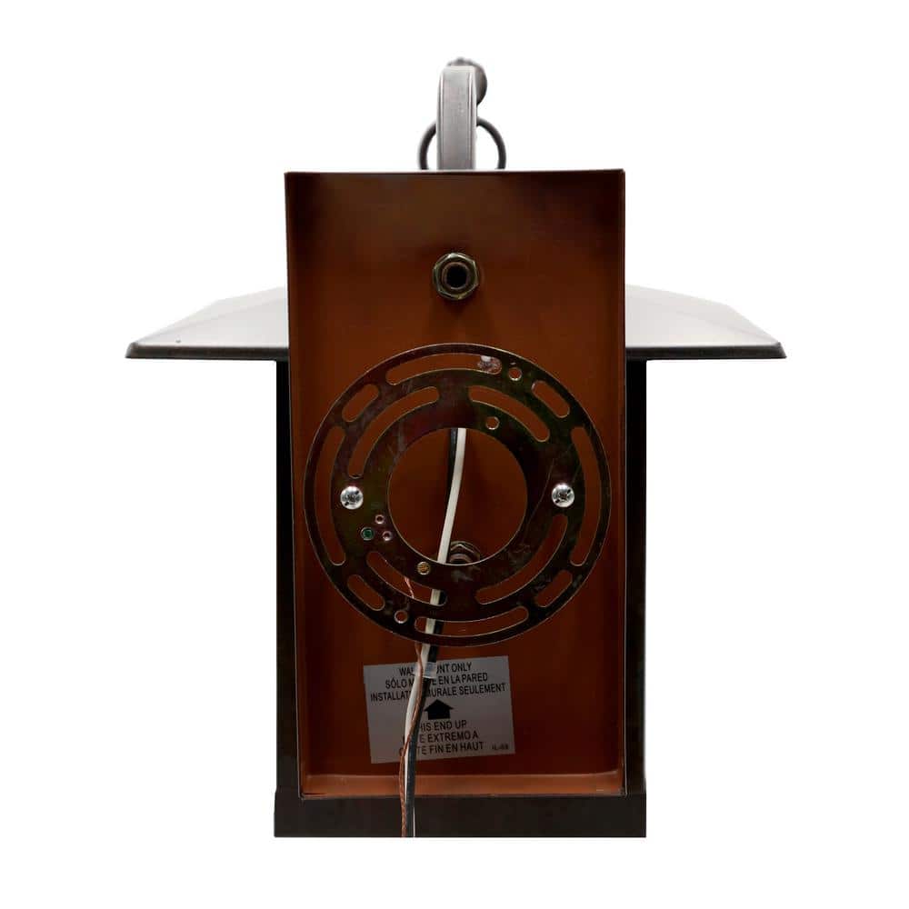 11.75" Bronze Stained Glass Outdoor Wall Lantern Sconce
