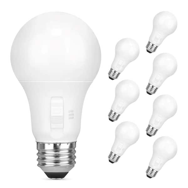 60-Watt Equivalent A19 Non-Dimmable CEC LED Light Bulb with Selectable Color Temperature (8-Pack)