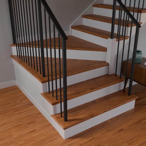 Retread 0.75 in. x 5.25 in. x 96 in. Prefinished Vintage Barrel Hickory Wood Stair Landing Tread