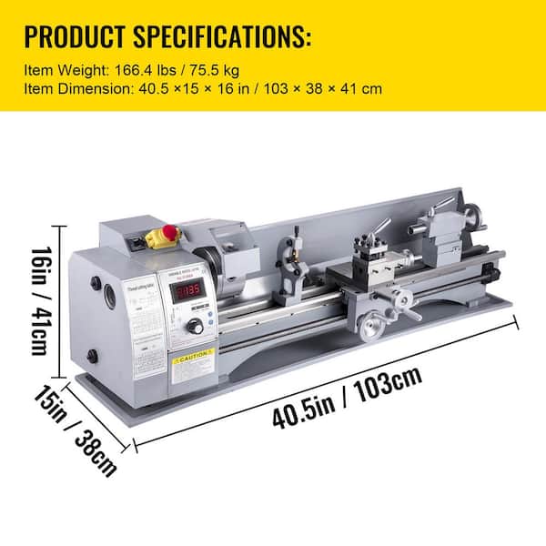 SKYSHALO Metal Lathe, 8.3 x 31.5 in. Mini Lathe Machine, 2500 RPM