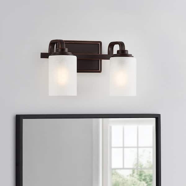NEW Bathroom Vanity Light Wall Fixture Rustic Farmhouse Decor Oil Rubbed Bronze 