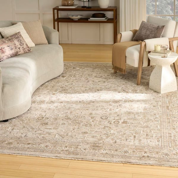 Harbor Beige 10 ft. x 13 ft. Floral Traditional Area Rug