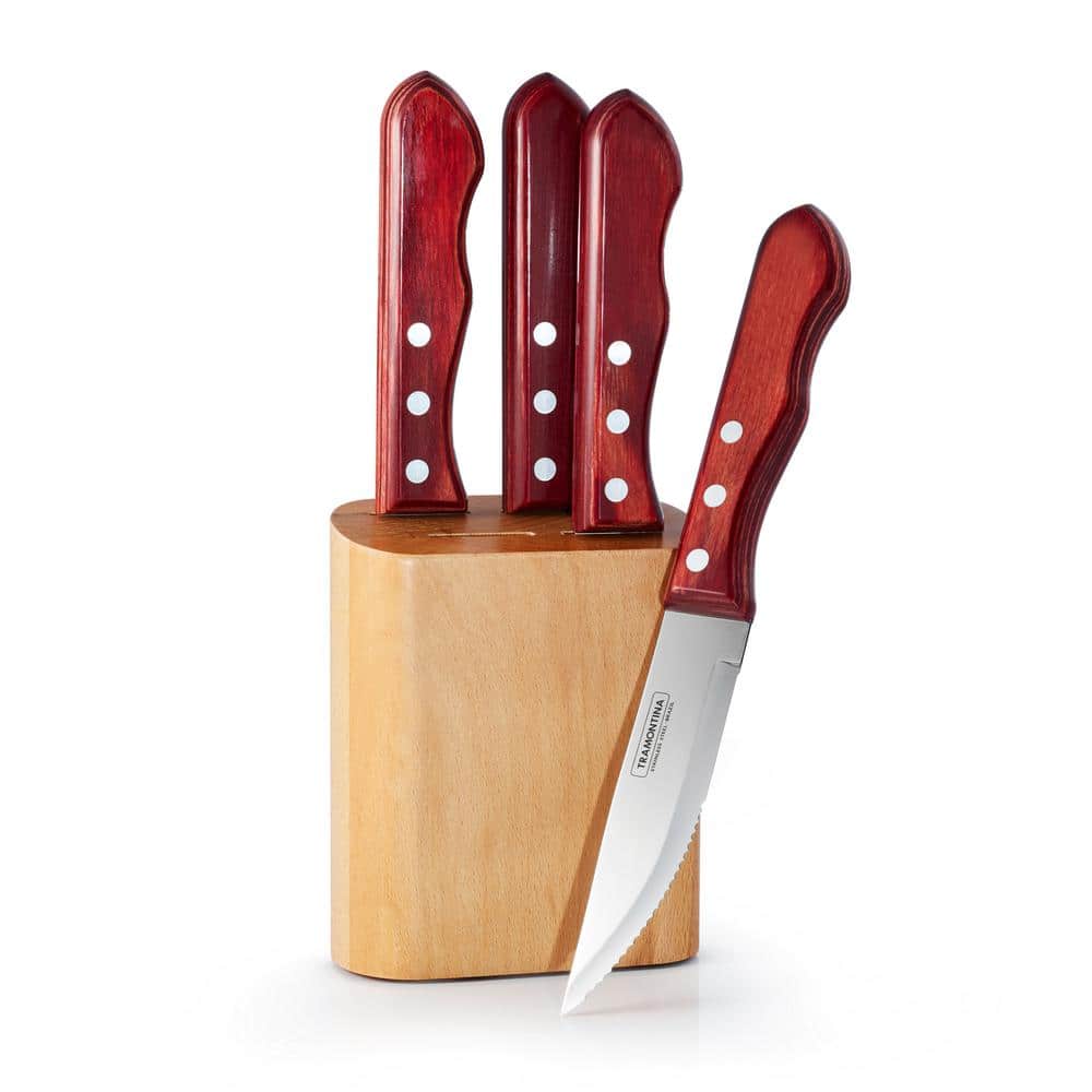 Sold at Auction: Tramontina Knife Set in Wood Block