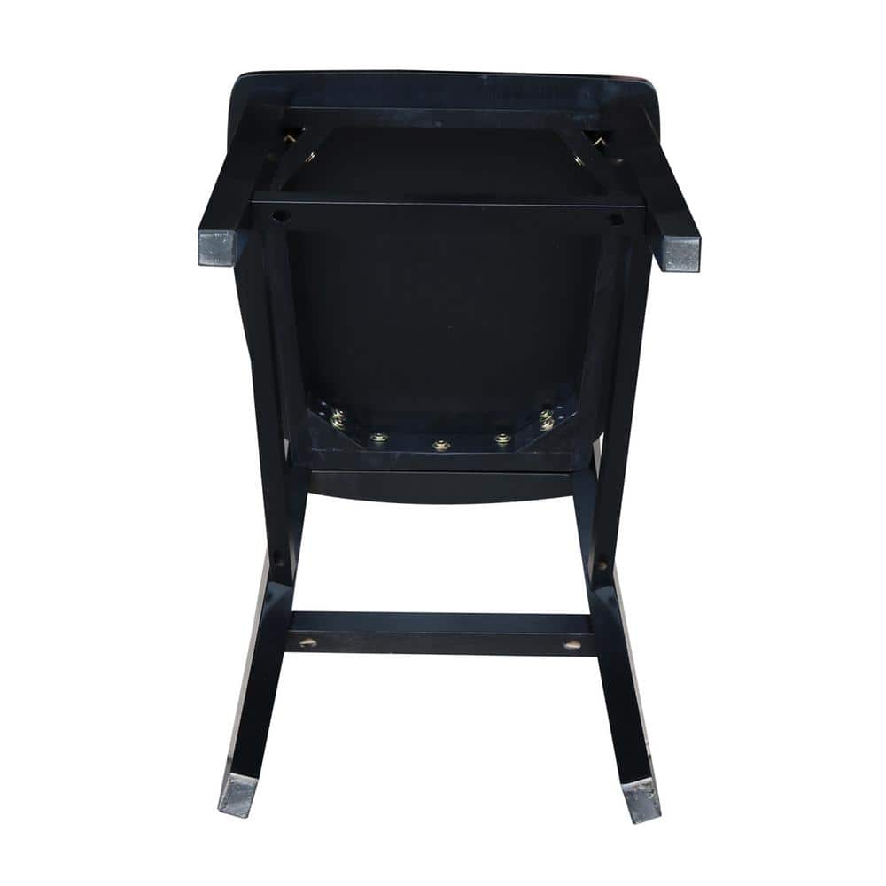 San Remo Solid Wood 24" Black Counter Height Stool