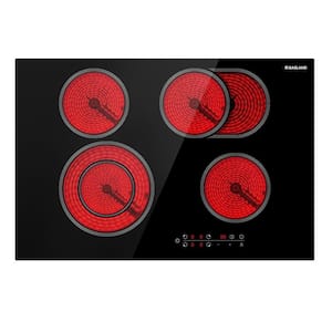 30 in. Radiant Electric Cooktop Built-in Ceramic Smooth in Black with 4-Elements including Dual Zone Element