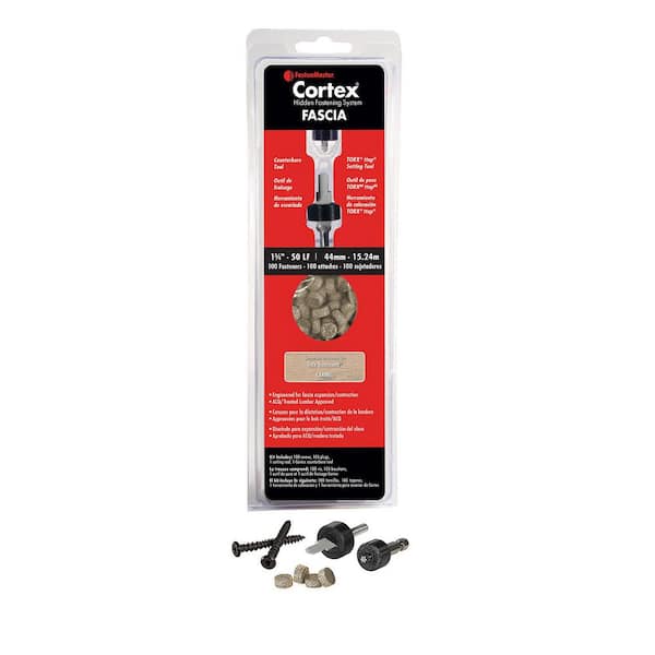 Cortex 1-3/4" Fascia Screws w/ Tool TORX ttap-Carmel (100 Screws, 105 Plugs, 1 Counterbore, 1 Setting Too