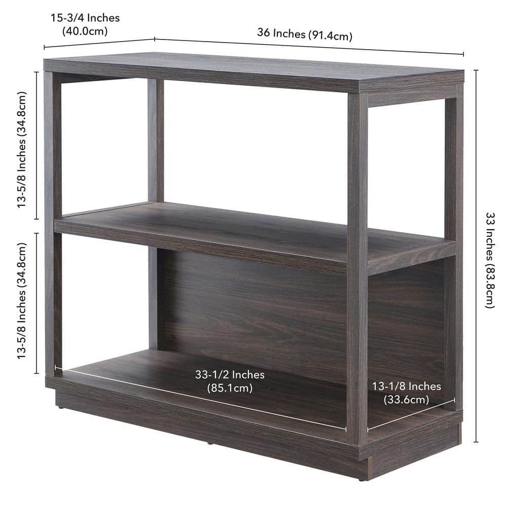 Alder Brown 33" Tall Rectangular Bookshelf with Plinth Base