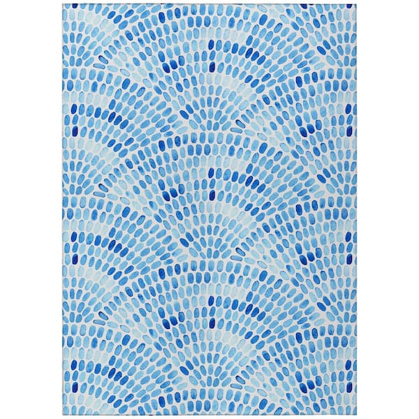 Surfside Cobalt 3 ft. x 5 ft. Geometric Indoor/Outdoor Area Rug