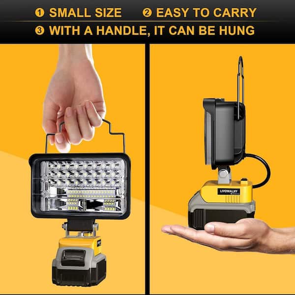 Lukyamzn 68W 6800 Lumens Cordless LED Work Light for Dewalt 20V