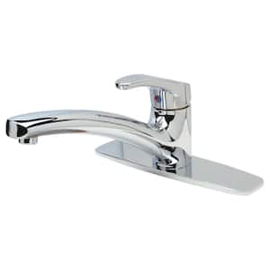AquaSpec Single Handle Kitchen Faucet with 10 in. Spout, 8 in. Cover Plate, 2.2 GPM in Chrome