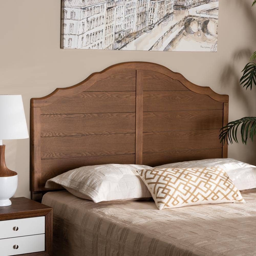 Clive Ash Walnut Finished Wood King Size Headboard