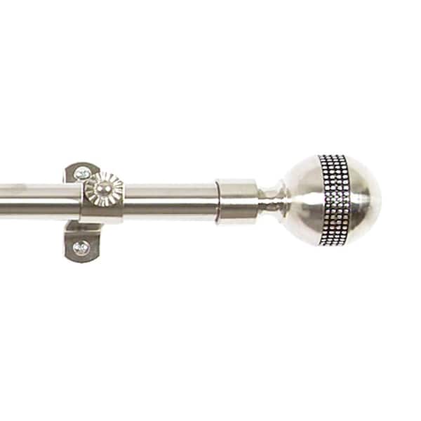 ACHIM Royale Mirage 28 in. - 48 in. Adjustable 3/4 in. Single Curtain Rod in Electro Plated Mirage Finials