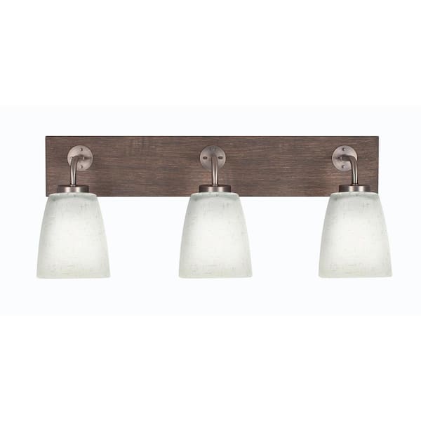 Unbranded Kirby 26 in. 3-Light Graphite and Painted Distressed Wood-look Metal Vanity Light