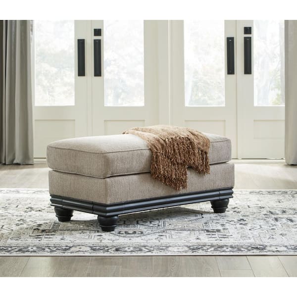Signature DESIGN BY ASHLEY Elbiani Gray Polyester Rectangle Cocktail Medium Ottoman
