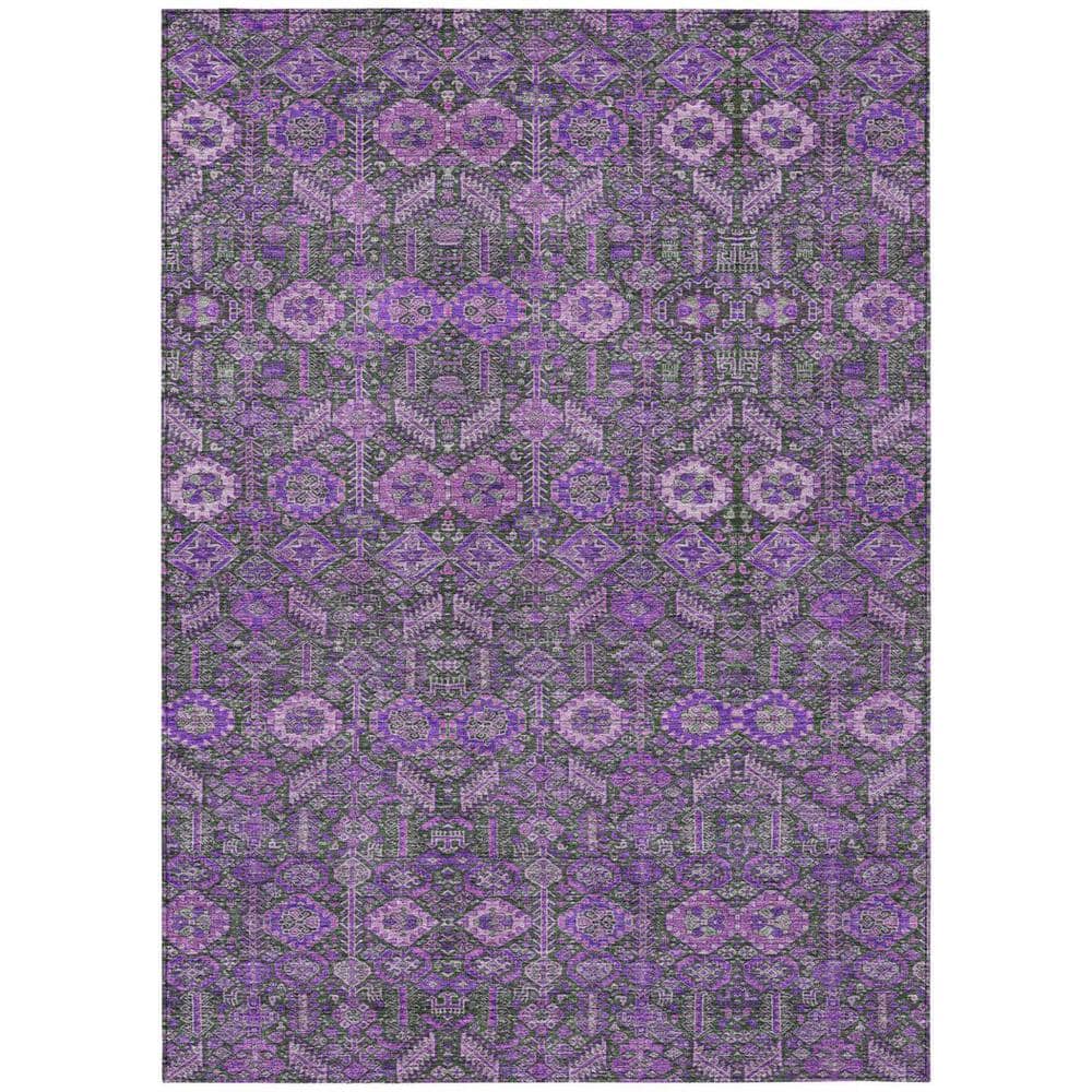 Purple and Green 9 ft. x 12 ft. Woven Floral Rectangle Indoor/Outdoor Area Rug price history on PriceWatchPro