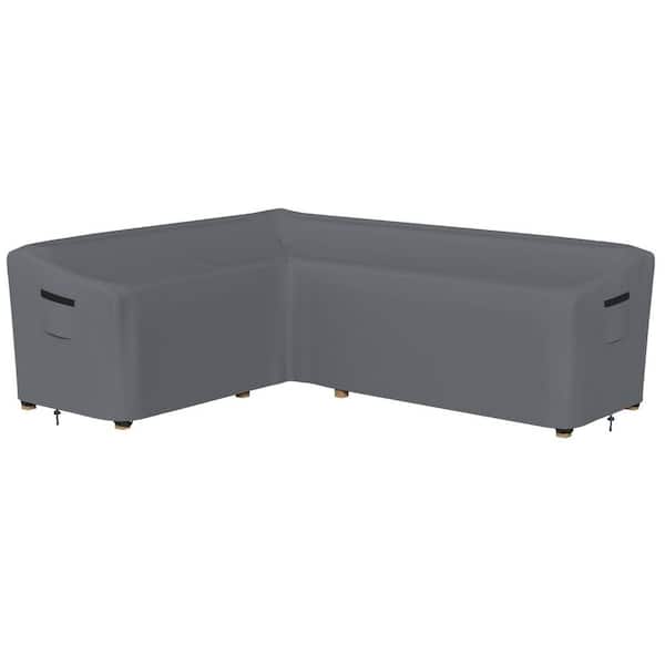 Patio Left Facing L-Shaped Sectional Cover, Heavy-Duty Waterproof UV-Resistant Outdoor Furniture Cover