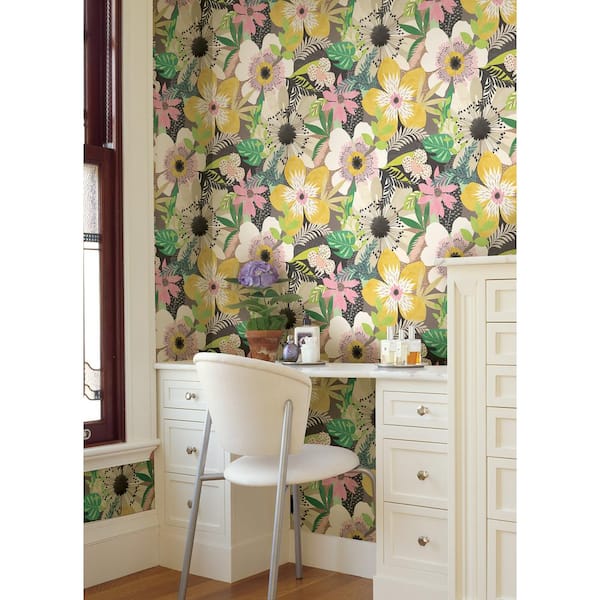 Yellow Janis Mustard Floral Riot Wallpaper
