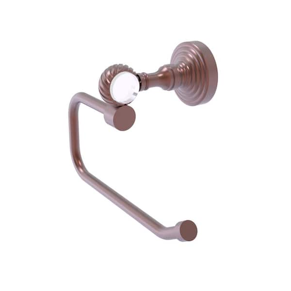 Allied Brass Pacific Grove Collection Wall Mounted Toilet Paper Holder in Antique Copper with Twisted Accents