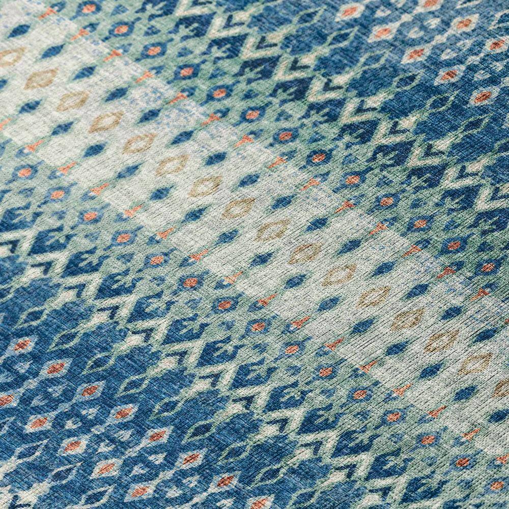 Seaglass Blue Chenille 5' x 7'6" Easy-Care Rectangular Area Rug