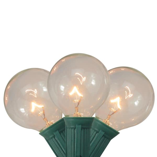 20-Count Clear G40 Globe Patio Garden Christmas Light Set, 19 ft. Green Wire