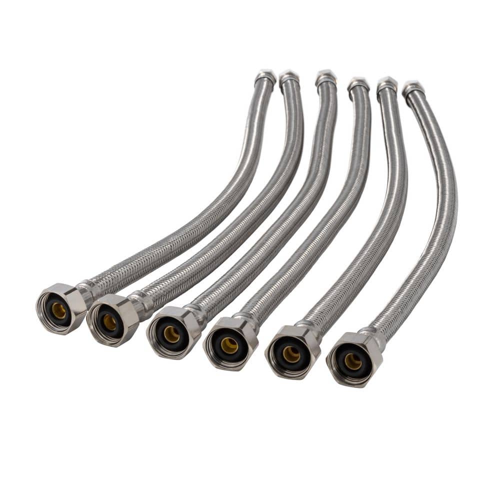 3/8 in. Compression x 1/2 in. FIP x 20 in. Stainless Steel Faucet Supply Line (6-Pack) price history on PriceWatchPro