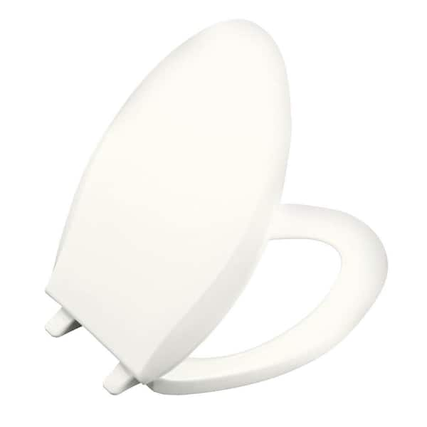 KOHLER Cachet Elongated Closed-front Toilet Seat with Quick-Release Hinges in White