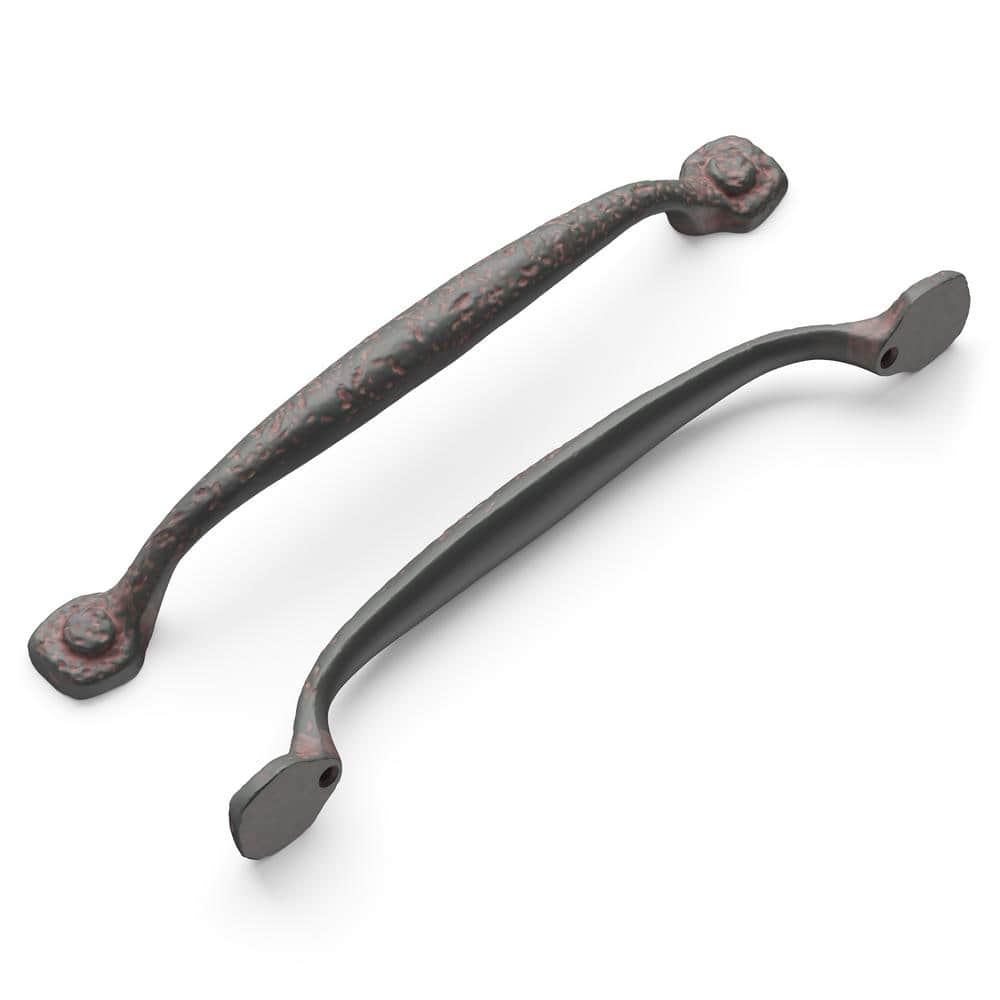 HICKORY HARDWARE Refined Rustic 6 5/16 in. Modern Rustic Iron Cabinet Bar Pull Handle for ...