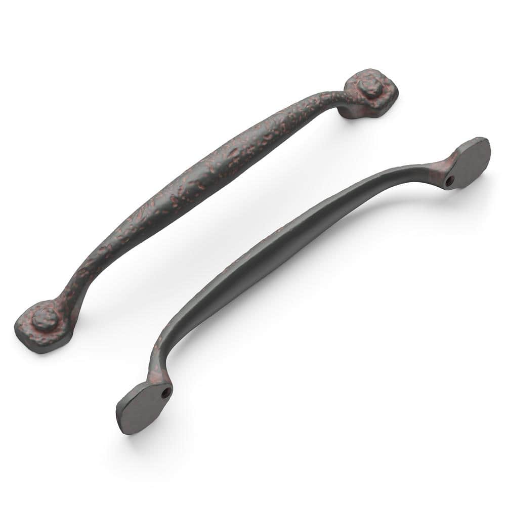 HICKORY HARDWARE Refined Rustic Collection 6-3/4 in. (160 mm)  Center-to-Center Rustic Iron Cabinet Door and Drawer Pull P2997-RI - The  Home Depot