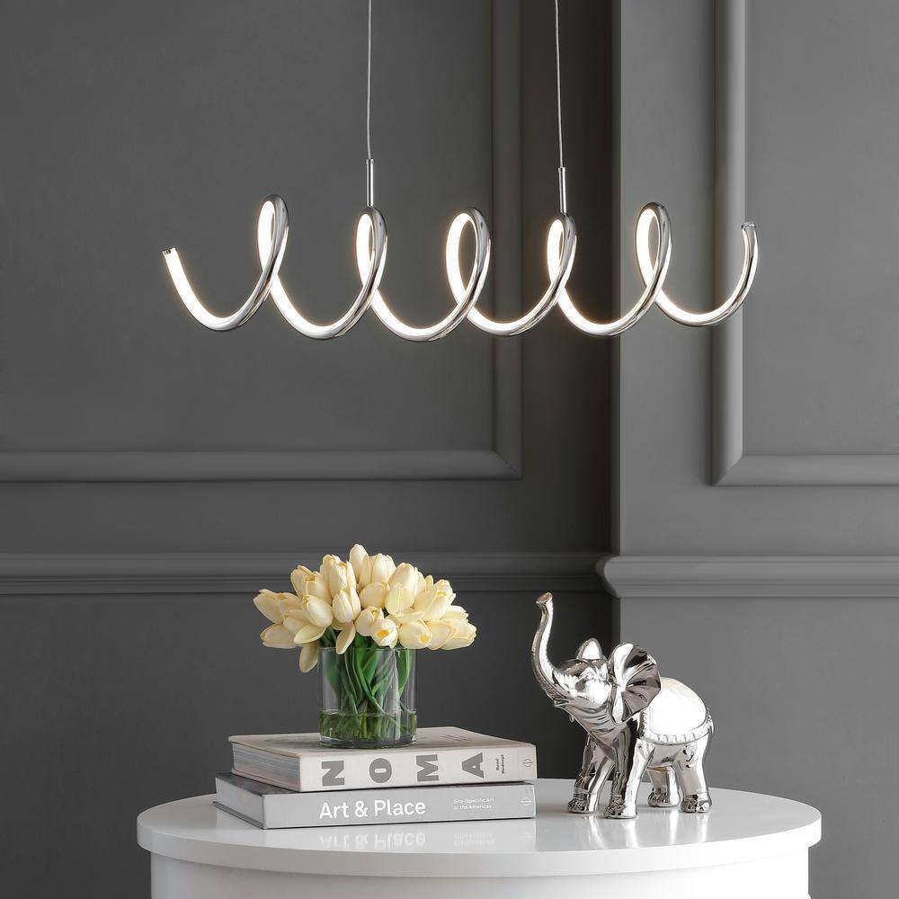 Ali 31" Chrome LED Linear Pendant Light