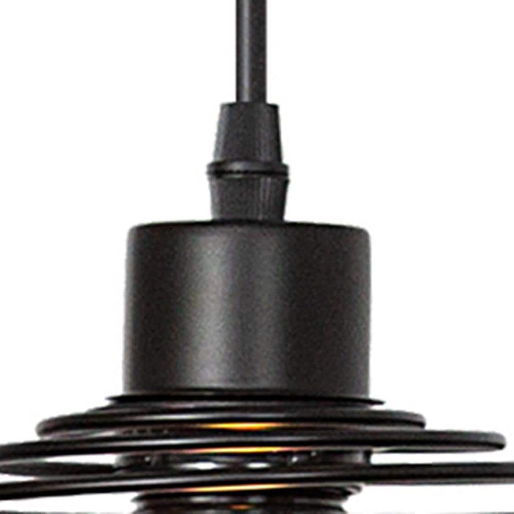 Black Metal Globe 3-Light LED Pendant