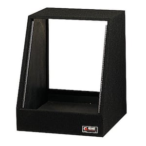 12 Spaces 12U Angled Face Open Back Carpeted Studio Rack, Black : CRS12