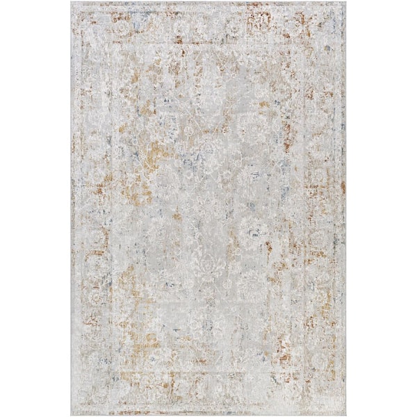 Carmel Gray Traditional Distressed 6 ft. 7 in. x 9 ft. 6 in. Area Rug